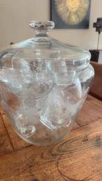 Bowlset met 12 glazen, Antiek en Kunst, Antiek | Glas en Kristal, Ophalen of Verzenden
