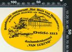 Sticker: Bondscafe Restaurant Het Huis van Hommerts, Ophalen of Verzenden, Zo goed als nieuw, Bedrijf of Vereniging