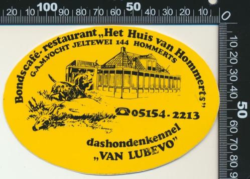 Sticker: Bondscafe Restaurant Het Huis van Hommerts, Verzamelen, Stickers, Zo goed als nieuw, Bedrijf of Vereniging, Ophalen of Verzenden