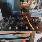 Mooie PELGRIM 90cm GAS op GLAS + WOKBRANDER, glas als NIEUW!, Witgoed en Apparatuur, Kookplaten, Ophalen, Zo goed als nieuw, Inbouw