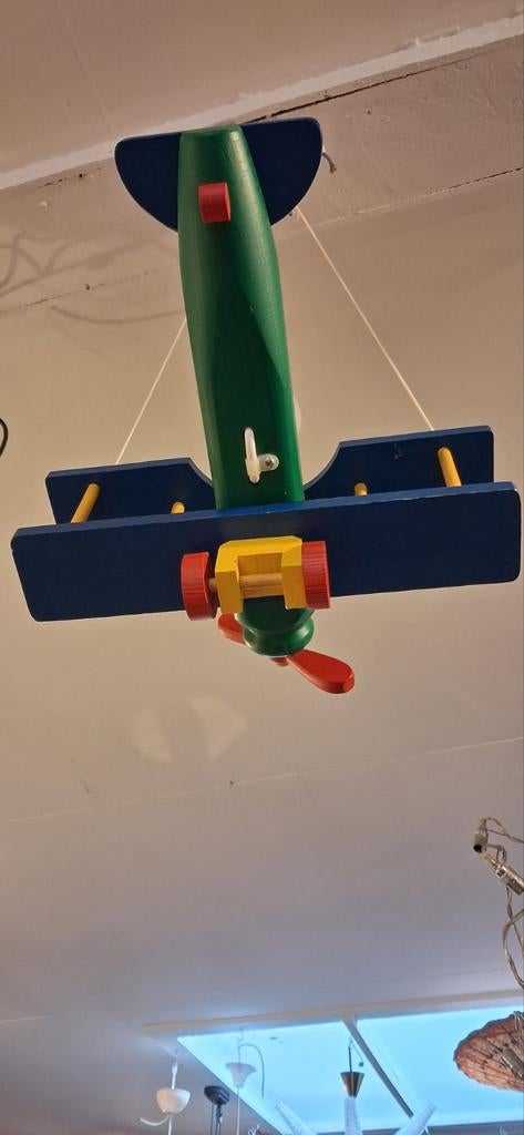 Vintage Houten Vliegtuig Lamp, Gebruikt, Ophalen of Verzenden, Onbekend, Onbekend