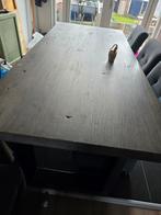 Grote eettafel met stalen poten - 220x100, Huis en Inrichting, Tafels | Eettafels, Gebruikt, 100 tot 150 cm, 200 cm of meer, Vijf personen of meer