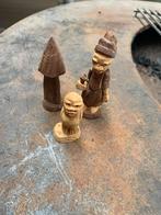 Houten Beeldjes Set - Handgesneden Kunstobjecten, Ophalen