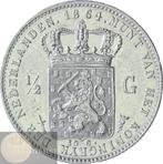 Nederland - ½ gulden 1864 Willem III KWALITEIT, 1 gulden, Koning Willem III, Zilver, Ophalen of Verzenden