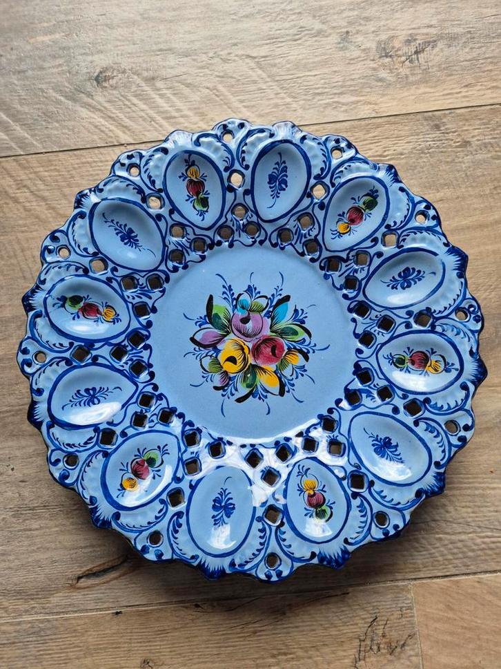 Vintage Vestal Alcobaca Portugal Handgeschilderd Wand Bord, Antiek en Kunst, Antiek | Wandborden en Tegels, Ophalen of Verzenden