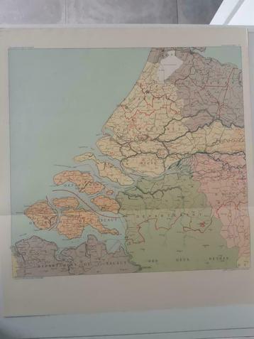 B094/ Plattegrond Zuid West Nederland in Fransche tijd Litho beschikbaar voor biedingen