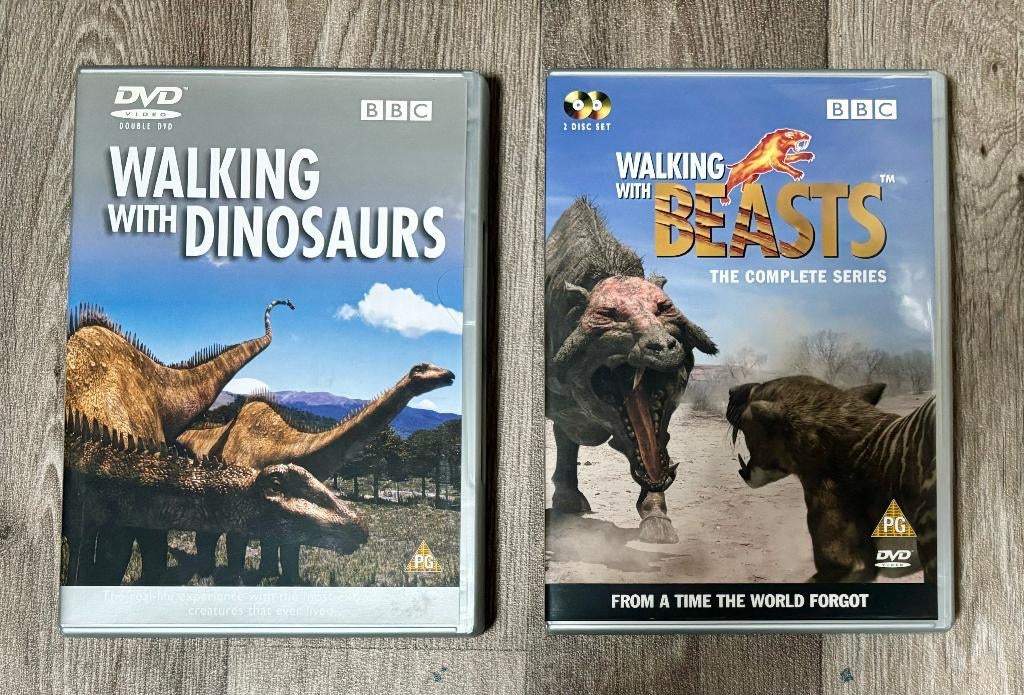 BBC Walking with Dinosaurs & Walking with Beasts (DVD) ZGAN, Alle leeftijden, Ophalen of Verzenden, Zo goed als nieuw, Natuur