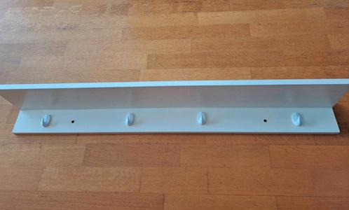 Wandplank/kapstok met 4 ophanghaken roomwit, Huis en Inrichting, Woonaccessoires | Wandplanken en Boekenplanken, Zo goed als nieuw