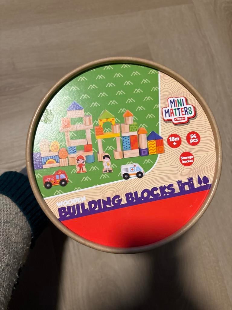 Houten blokken - Mini Matters - 54 stuks, Kinderen en Baby's, Speelgoed | Houten speelgoed, Ophalen of Verzenden, Nieuw, Overige typen