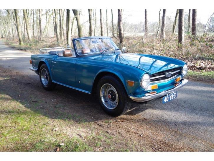 Triumph TR6 2.5 PI blauw 1974, Auto's, Triumph, Particulier, TR6, Benzine, Cabriolet, Handgeschakeld, Geïmporteerd, Blauw, Bruin