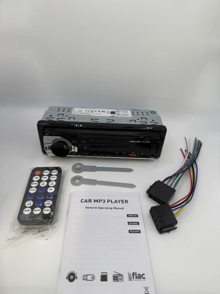 Bluetooth Autoradio - AUX USB 1 DIN Enkel Din Microfoon, Auto diversen, Autoradio's, Nieuw, Ophalen of Verzenden
