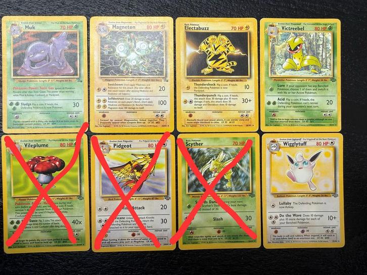 Pokémon Fossil, Jungle en Base Set rares / non holos, Hobby en Vrije tijd, Verzamelkaartspellen | Pokémon, Zo goed als nieuw, Meerdere kaarten