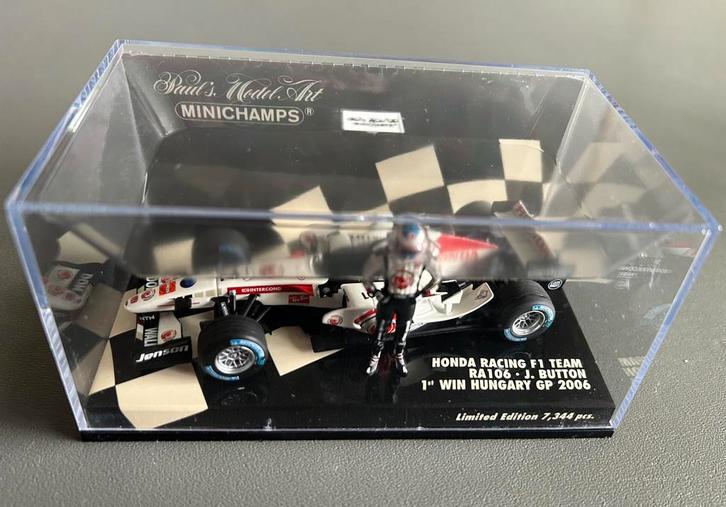 Jenson Button 1st GP win Hungary 2006 Minichamps 1:43, Verzamelen, Automerken, Motoren en Formule 1, Zo goed als nieuw, Formule 1