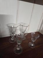 4x antieke kristal, kristallen glazen, glas, Ophalen