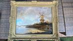 Schilderij met Windmolen in Lijst, Antiek en Kunst, Kunst | Schilderijen | Klassiek, Ophalen of Verzenden