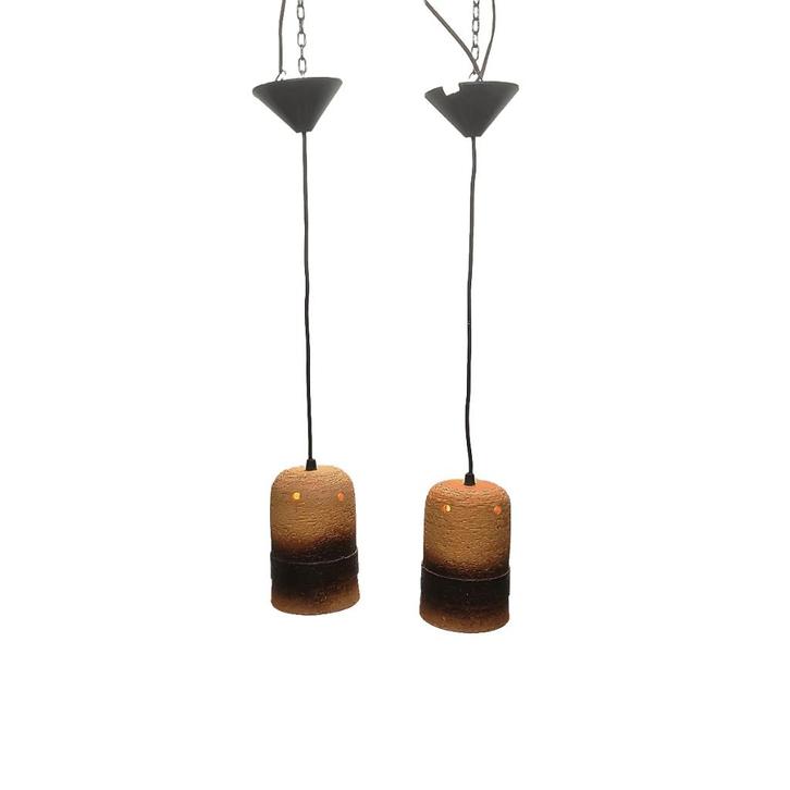Vintage West-Germany keramieken hanglampen, Huis en Inrichting, Lampen | Hanglampen, Zo goed als nieuw, Minder dan 50 cm, Overige materialen