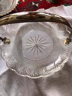 Kristallen schaal  met zilveren hengsel, Antiek en Kunst, Ophalen of Verzenden, Zilver