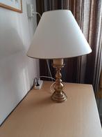 Lamp op koperen of messing voet. Vintage schemerlamp, Verzenden, Gebruikt, Minder dan 50 cm