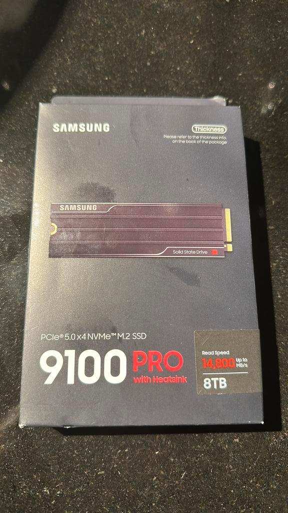 Samsung 9100 Pro 8TB SSD met Heatsink, Computers en Software, Harde schijven, Nieuw, Desktop, Intern, SSD, SATA, Ophalen