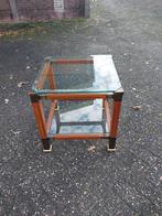 Vintage Glazen Bijzettafel, Ophalen, Minder dan 45 cm, Minder dan 55 cm, Gebruikt
