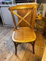 Houten stoel met rieten zitting, Huis en Inrichting, Stoelen, Ophalen, Riet of Rotan, Gebruikt, Twee