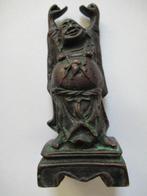 Bronzen BOEDDHA beeld hoog 14 cm Vrolijk oud € 75, Ophalen of Verzenden