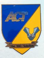 Reclamebord messing : ACT Solutions auto protectie, Ophalen of Verzenden, Gebruikt, Reclamebord