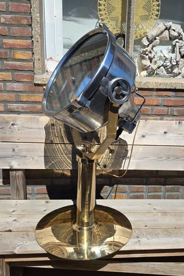 Koperen/ geborstelde aluminium scheepslamp/ spotlight.  beschikbaar voor biedingen