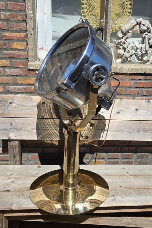 Koperen/ geborstelde aluminium scheepslamp/ spotlight., Verzamelen, Scheepvaart, Zo goed als nieuw, Gebruiksvoorwerp, Motorboot of Zeilboot