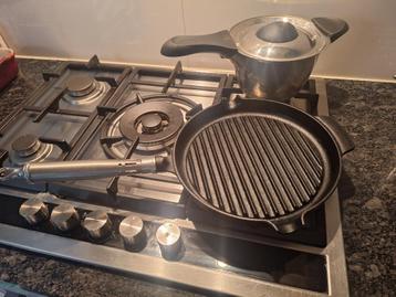 Grillpan greenpan 28cm en q-lineair steelpan 18cm beschikbaar voor biedingen