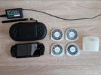 PSP Slim (2004) set met lader, case & 4 spellen, Ophalen of Verzenden, Gebruikt, Zwart, PSP Slim
