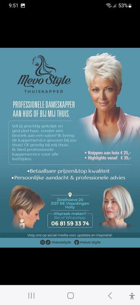 Thuiskapper, Diensten en Vakmensen, Kappers en Thuiskappers, Knippen, Komt aan huis