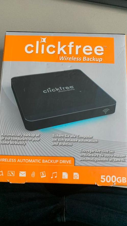 Clickfree Wireless Backup 500gb usb 2.0 802.11G, Computers en Software, Harde schijven, Zo goed als nieuw, Laptop, Extern, HDD