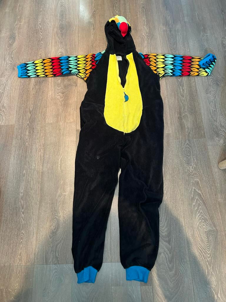 Carnavalspak Vogel Onesie Pyjama - Maat M, Carnaval, Zo goed als nieuw, Kleding, Ophalen
