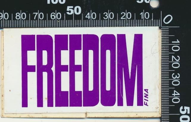 Sticker: Fina - Freedom, Verzamelen, Ophalen of Verzenden, Zo goed als nieuw, Auto of Motor