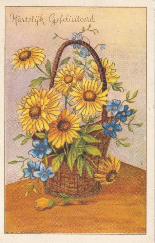 BLOEM BLOEMEN UIT 1953 ZEER MOOI OUDE KAART KH148, Verzamelen, Ansichtkaarten | Themakaarten, Gelopen, 1940 tot 1960, Overige thema's