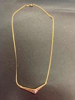 Gouden 14 karaat ketting met diamant, Ophalen of Verzenden, Goud