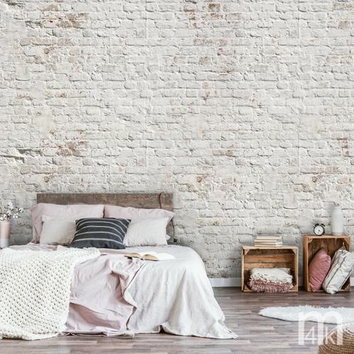 Oude stenen muur behang Wit, Industrieel behang, Huis en Inrichting, Stoffering | Behang, Wit, minder dan 10 m², Ophalen of Verzenden
