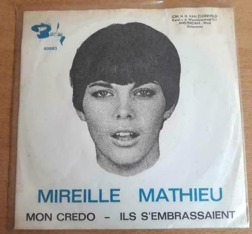 Mireille Mathieu ‎– Mon Credo / Ils S'Embrassaient - Single, Cd's en Dvd's, Vinyl Singles, Gebruikt, Single, Wereldmuziek, 12 inch