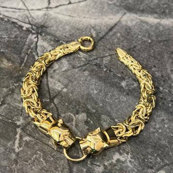 14k gouden armband panter model schakel nieuw beschikbaar voor biedingen