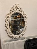 Vintage Barok Spiegel - Wit, Sierlijk & Chic, Huis en Inrichting, Ophalen of Verzenden, Zo goed als nieuw, Minder dan 100 cm, Ovaal