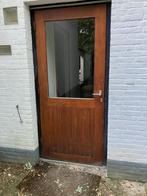 hardhouten achterdeur met borstwering, Doe-het-zelf en Verbouw, Deuren en Horren, Ophalen, Gebruikt, 80 tot 100 cm, Buitendeur