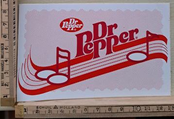 Vintage sticker DR PEPPER muzieknoten logo merk beschikbaar voor biedingen