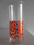 Retro Glas met Blauw/ Oranje motief, Ophalen of Verzenden, Zo goed als nieuw