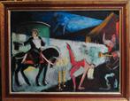 circusvoorstelling==HONGAARS===József Szűr Szabó 1902-1993, Antiek en Kunst, Kunst | Schilderijen | Klassiek, Ophalen of Verzenden