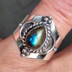 labradoriet ring maat 19,25, 19 tot 20, Nieuw, Dame, Zilver