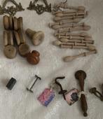 Oude houten kastknoppen - stop-paddestoel - deegrollertje, Ophalen of Verzenden