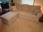 2x Ikea Ektorp 3-zits en voetenbank Lofallet beige, Ophalen, Gebruikt, Driepersoons, 75 tot 100 cm