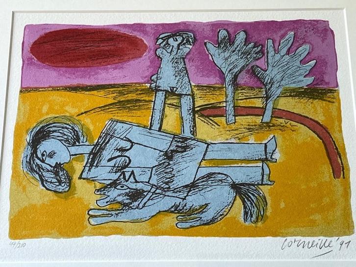 Corneille, ingelijste zeefdruk, Antiek en Kunst, Kunst | Litho's en Zeefdrukken, Ophalen