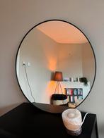 Zwarte ronde spiegel, Huis en Inrichting, Woonaccessoires | Spiegels, Ophalen, Rond, Zo goed als nieuw, 75 tot 100 cm